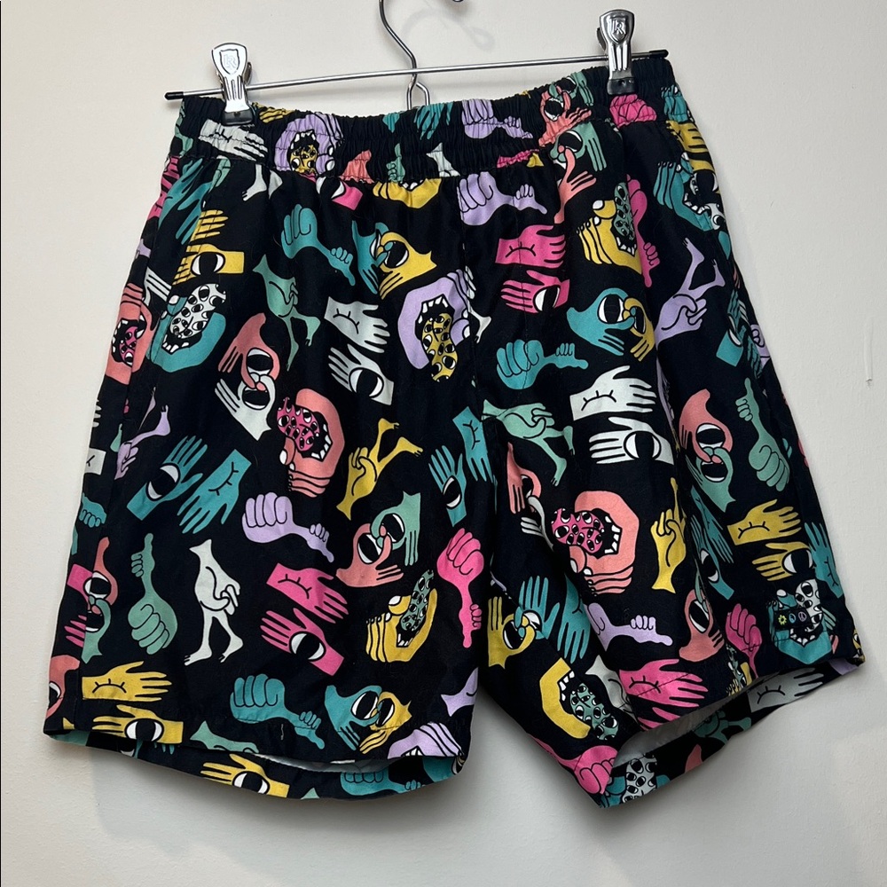 Vibrant Graphic Men's Swim Board Shorts